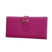 Pre-owned Leather wallets Hermès Vintage , Pink , Dames