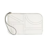 Monogram Leren Pols Pouch TotêMe , Beige , Dames