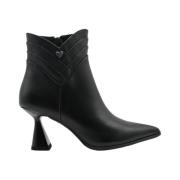 Zwarte Kalfsleren Laarzen Braccialini , Black , Dames