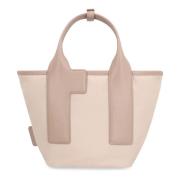 Nylon Tote met Leren Details Furla , Pink , Dames