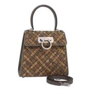 Pre-owned Canvas handbags Salvatore Ferragamo Pre-owned , Brown , Dame...