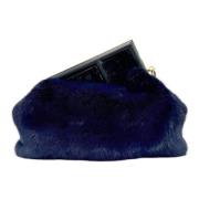 Pre-owned Fur clutches Fendi Vintage , Blue , Dames