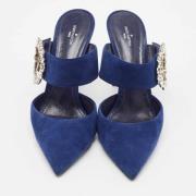 Pre-owned Suede sandals Louis Vuitton Vintage , Blue , Dames