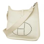 Pre-owned Leather shoulder-bags Hermès Vintage , White , Dames