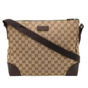 Pre-owned Canvas shoulder-bags Gucci Vintage , Brown , Dames