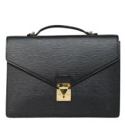 Pre-owned Leather handbags Louis Vuitton Vintage , Black , Heren