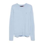 Blauwe Gebreide Crew Neck Sweater Tommy Hilfiger , Blue , Heren