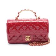 Pre-owned Leather chanel-bags Chanel Vintage , Red , Dames