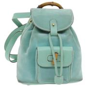 Pre-owned Suede backpacks Gucci Vintage , Blue , Dames