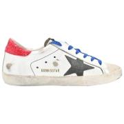 Blauw Rood Glitter Wit Superstar Sneakers Golden Goose , White , Dames