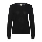 Ronde Hals Gebreide Kleding Heartmade , Black , Dames