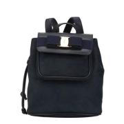 Pre-owned Suede backpacks Salvatore Ferragamo Pre-owned , Blue , Dames