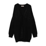 Zwarte Cardigan Sweater Twinset , Black , Dames