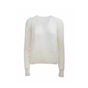 Lange Mouw Ronde Hals Shirt Ermanno Scervino , Beige , Dames