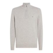 Wollen Half-Zip Trui Tommy Hilfiger , Gray , Heren