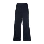 Blauwe Wijde Pijp Geknipte Broek Thom Browne , Blue , Heren