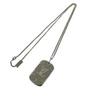 Pre-owned Metal necklaces Louis Vuitton Vintage , Gray , Heren