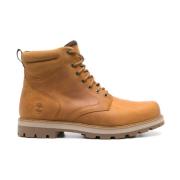 Beige Leren Enkellaarsjes met Veters Timberland , Beige , Heren