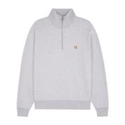 Geborduurde Foxy Patch Katoenen Sweatshirt Maison Kitsuné , Gray , Her...