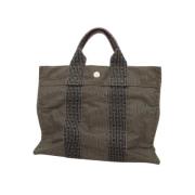 Pre-owned Canvas handbags Hermès Vintage , Gray , Dames