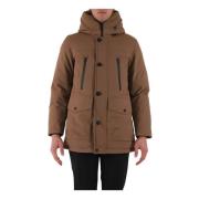 Arctische Twill Parka met Verborgen Rits Woolrich , Beige , Heren