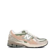 Beige Sneakers met Multicolor Panelen New Balance , Multicolor , Heren