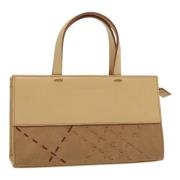 Pre-owned Leather handbags Burberry Vintage , Beige , Dames