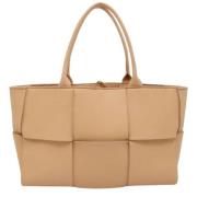 Pre-owned Leather shoulder-bags Bottega Veneta Vintage , Beige , Dames