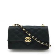 Pre-owned Satin chanel-bags Chanel Vintage , Black , Dames