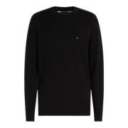 Ronde Hals Wollen Trui Tommy Hilfiger , Black , Heren