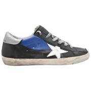 Superstar Leren Zwart/Blauw/Wit Sneakers Golden Goose , Black , Heren