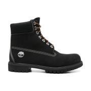 Zwarte Waterdichte Suède Veterschoenen Timberland , Black , Heren