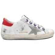 Superstar White Grey Star Red Sneakers Golden Goose , White , Dames