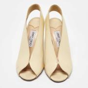 Pre-owned Leather heels Jimmy Choo Pre-owned , Beige , Dames