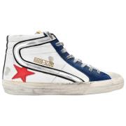 Wit Blauw Zilver Slide Sneakers Golden Goose , White , Heren