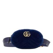 Pre-owned Velvet crossbody-bags Gucci Vintage , Blue , Dames