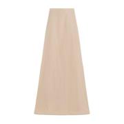 Polyester Lange Rok Donker Zand Jil Sander , Beige , Dames