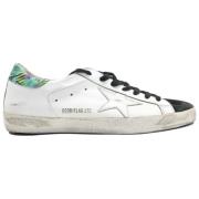 Superstar White Black and Flower Sneakers Golden Goose , White , Heren