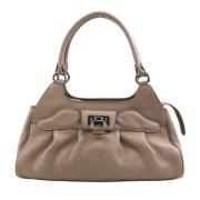 Pre-owned Leather shoulder-bags Salvatore Ferragamo Pre-owned , Beige ...