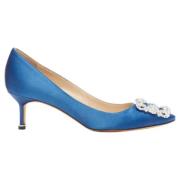 Pre-owned Fabric heels Manolo Blahnik Pre-owned , Blue , Dames