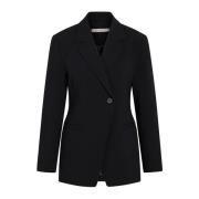 Zwarte Blazer met Dropped Shoulder RUE de Femme , Black , Dames