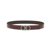 Bruin Leren Omkeerbare Riem Gancini Gesp Salvatore Ferragamo , Brown ,...