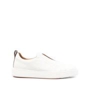 Beige Leren Instap Sneakers Santoni , White , Heren