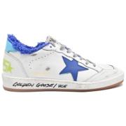 Witte en Blauwe Ballstar Sneakers Golden Goose , White , Dames