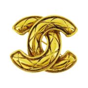 Pre-owned Fabric brooches Chanel Vintage , Yellow , Dames