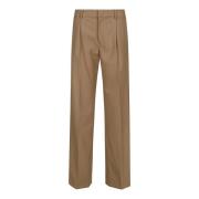 Wijde pasvorm wol Torino broek PT Torino , Brown , Dames