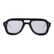 Zwarte Rechthoekige Aviator Zonnebril Thom Browne , Black , Heren