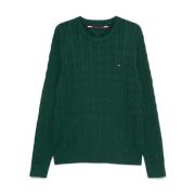 Groene Kabeltrui Tommy Hilfiger , Green , Heren