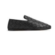 Zwarte Leren Zondagsslippers Bottega Veneta , Black , Heren