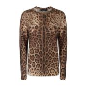 Luipaardprint Kasjmiertrui Dolce & Gabbana , Brown , Dames